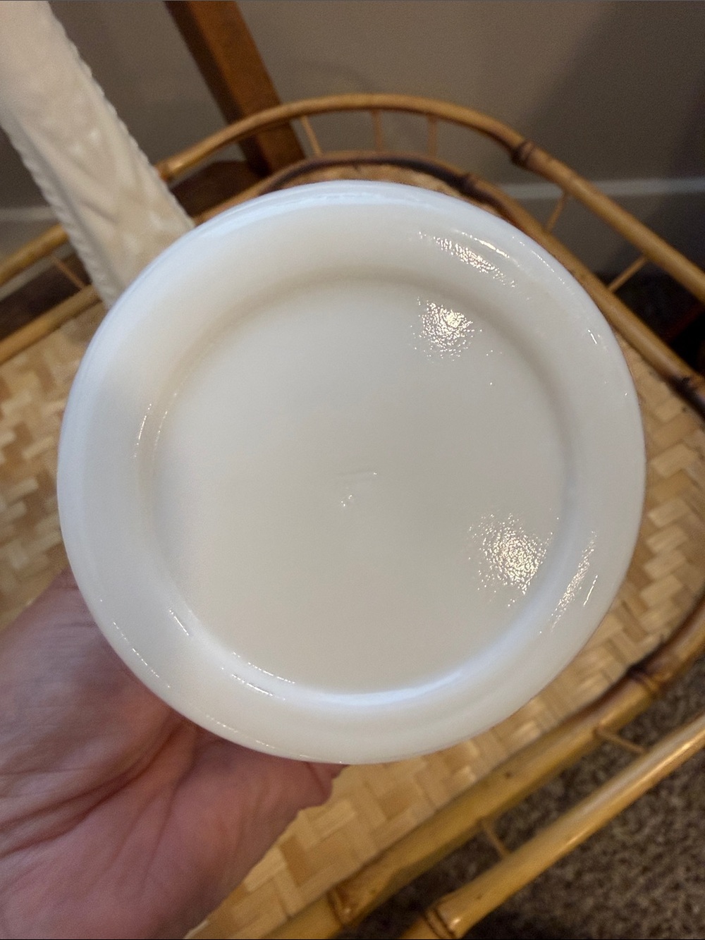 White Milk Glass Bud Vase Set Different Sizes - Picture 3 of 12